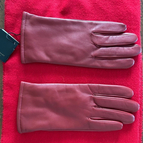 NWT Pratt and Hart Womens Broadway Cherry Red Leather Gloves Size 7.5 Thinsulate - Picture 5 of 10